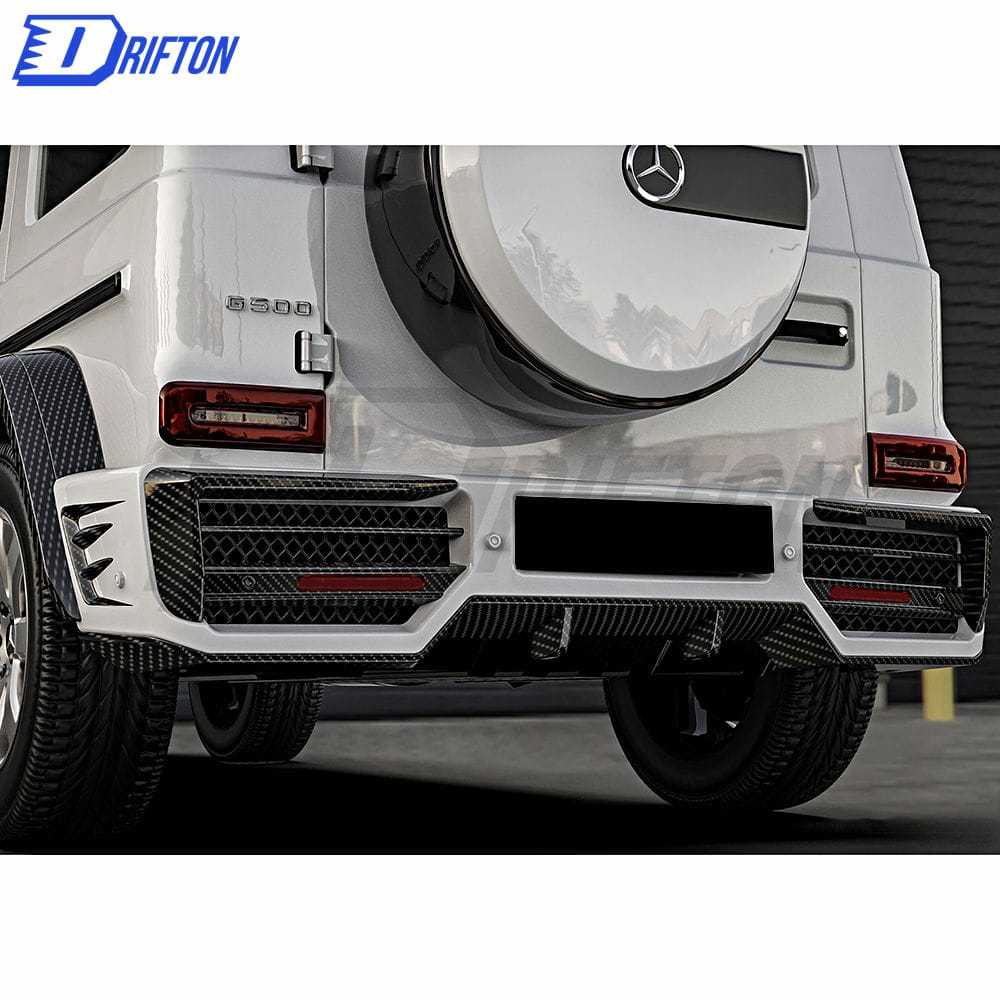 Paktechz Style Dry Carbon Fiber Rear Bumper For Mercedes Benz G-Class W464 G350 G500 AMG G63 2019-2022