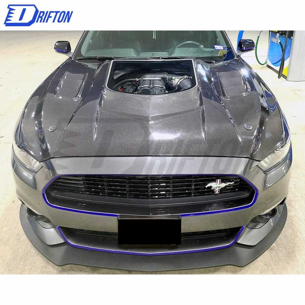 CMST V1 Transparent Style Forged Carbon Fiber With Glass Hood For Ford Mustang 2015-2017
