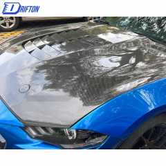 GT500 Style Carbon Fiber Hood For Ford Mustang 2018-2023