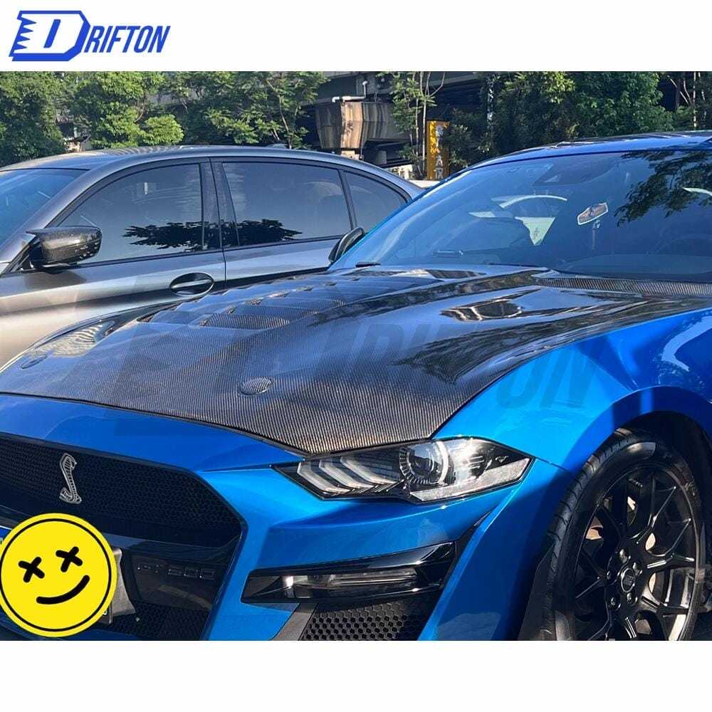 GT500 Style Carbon Fiber Hood For Ford Mustang 2018-2023