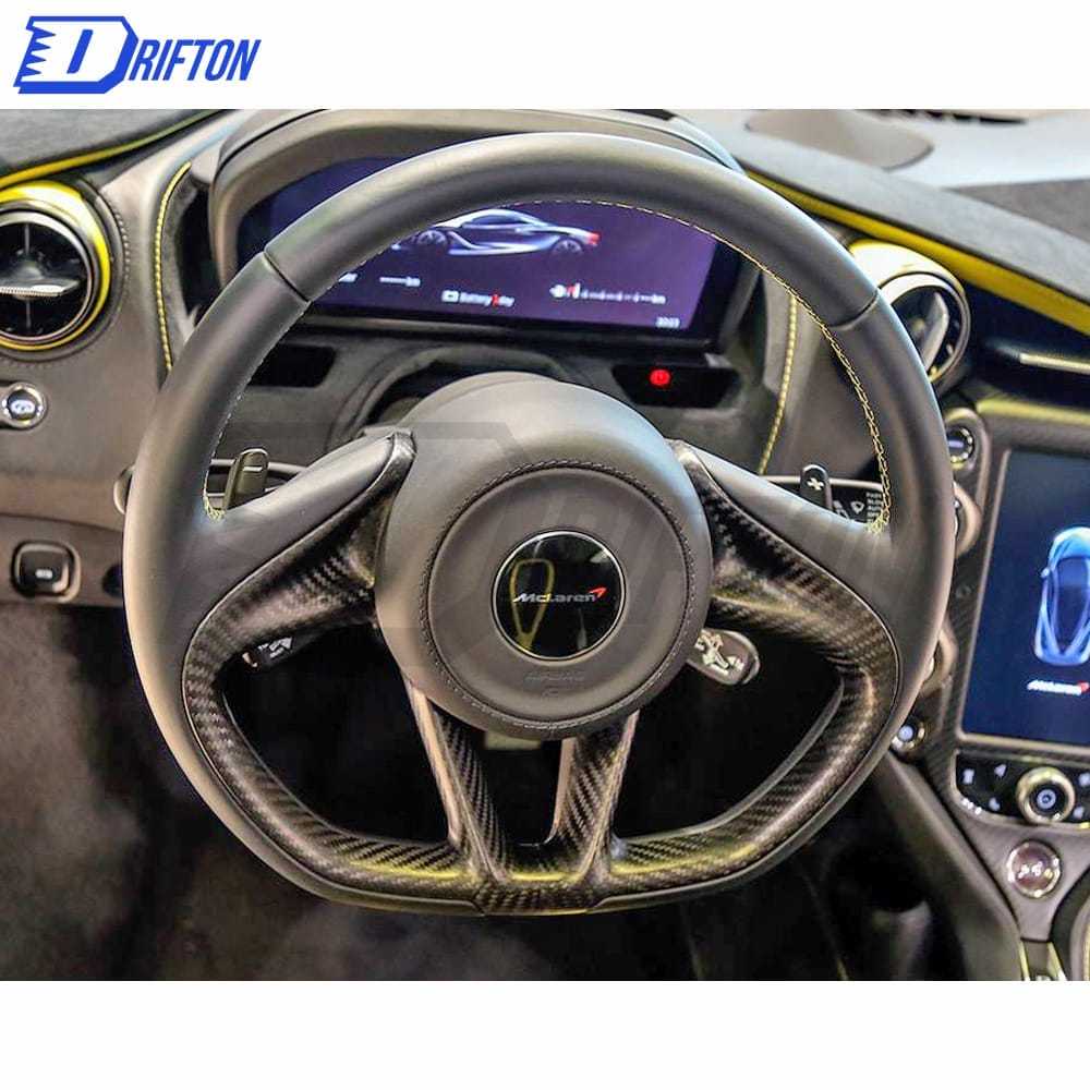OEM Style Dry Carbon FIber Steering Wheel Trim For Mclaren 720S