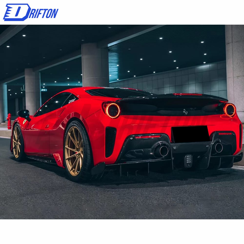 Capristo-Style Dry Carbon Fiber Rear Diffuser For Ferrari 488 GTB Spider 2015-2018