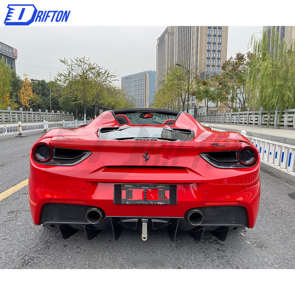 Capristo-Style Dry Carbon Fiber Rear Diffuser For Ferrari 488 GTB Spider 2015-2018