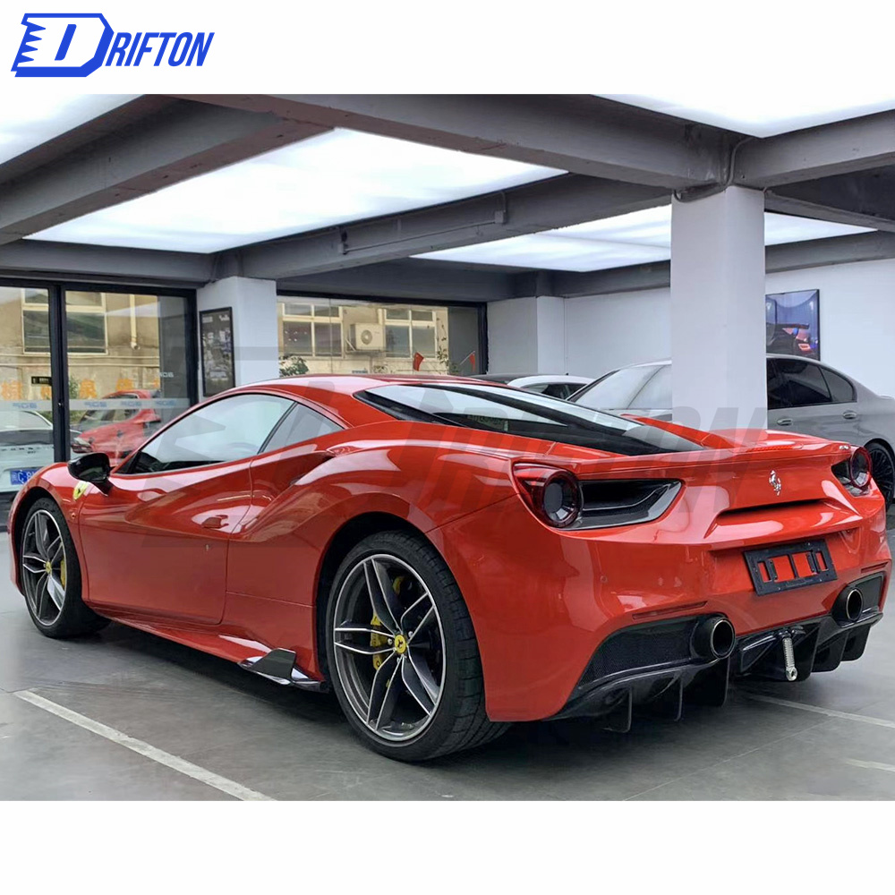 Capristo-Style Dry Carbon Fiber Rear Diffuser For Ferrari 488 GTB Spider 2015-2018