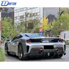 Pista-Style Dry Carbon Fiber With Portion Primer Car Body Kit For Ferrari 488 GTB 2015-2018
