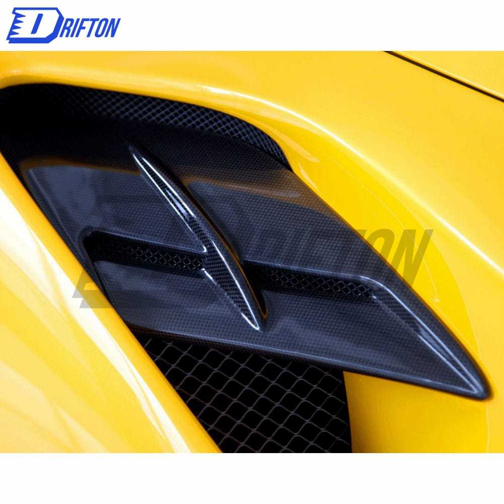 Capristo-Style Dry Carbon Fiber Side Air Intake Panels For Ferrari 488 GTB 2015-2018