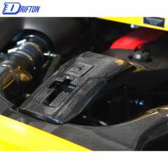 Capristo-Style Dry Carbon Fiber Engine Lock Cover For Ferrari 488 GTB 2015-2018