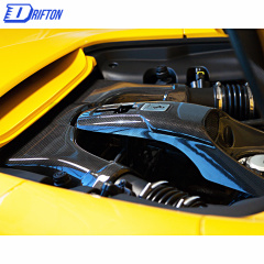 Capristo-Style Dry Carbon Fiber Engine Lock Cover For Ferrari 488 GTB 2015-2018