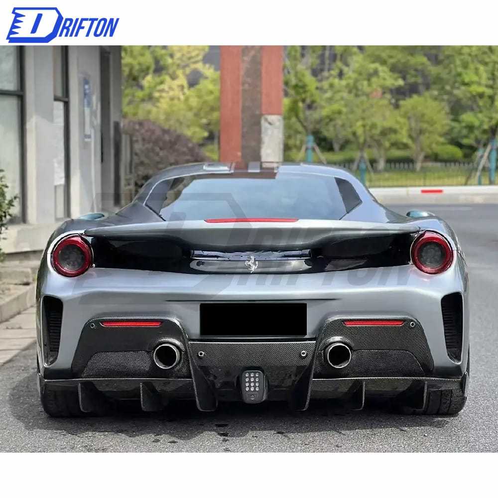 Pista-Style Dry Carbon Fiber With Portion Primer Car Body Kit For Ferrari 488 GTB 2015-2018