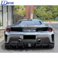 Pista-Style Dry Carbon Fiber With Portion Primer Car Body Kit For Ferrari 488 GTB 2015-2018