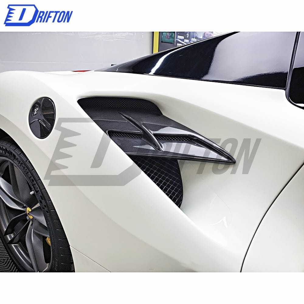 Capristo-Style Dry Carbon Fiber Side Air Intake Panels For Ferrari 488 GTB 2015-2018