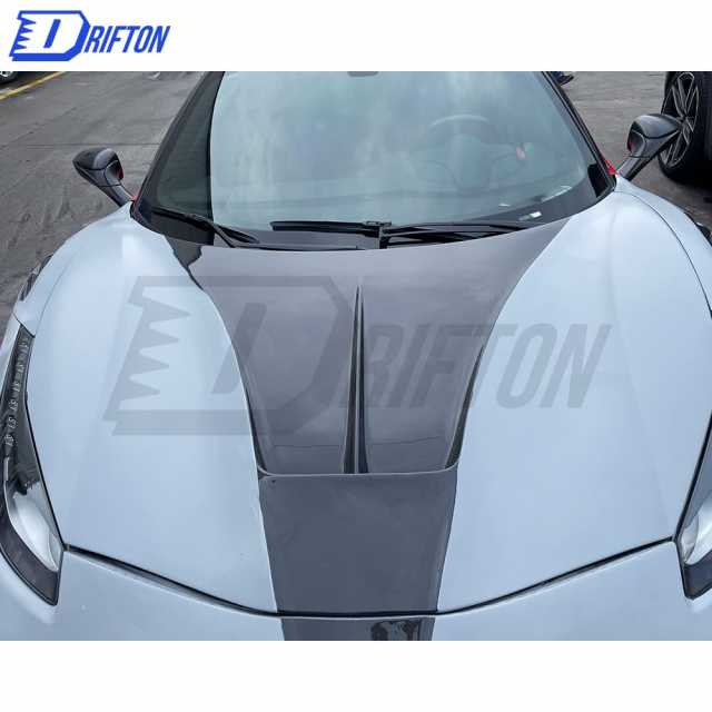 Mansory Style Dry Carbon Fiber With Portion Primer Hood For Ferrari 488 GTB / Spider 2015-2018