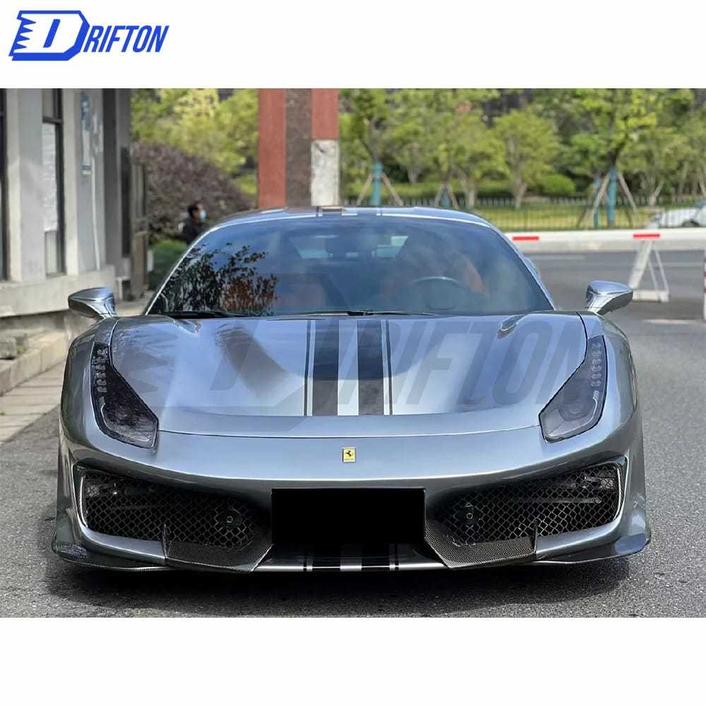 Pista-Style Dry Carbon Fiber With Portion Primer Car Body Kit For Ferrari 488 GTB 2015-2018