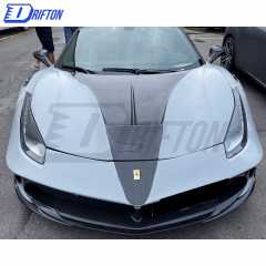 Mansory Style Dry Carbon Fiber With Portion Primer Hood For Ferrari 488 GTB / Spider 2015-2018
