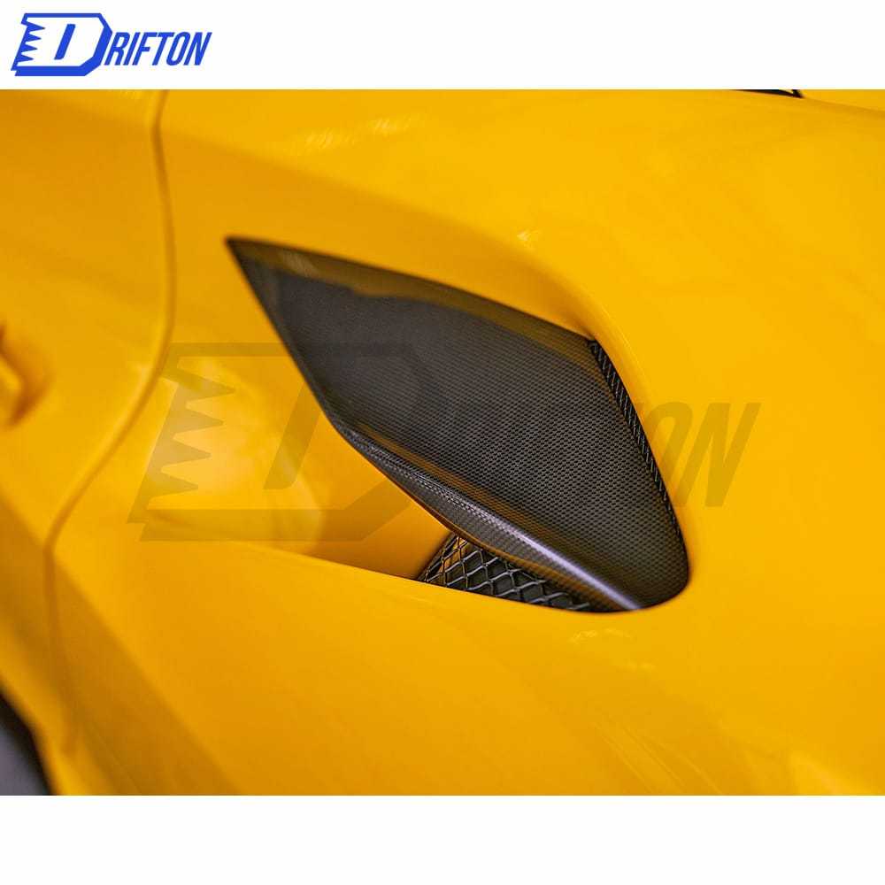 Novitec Style Dry Carbon Fiber Air-Guide Side Vent Cover For Ferrari F8 2020-2022