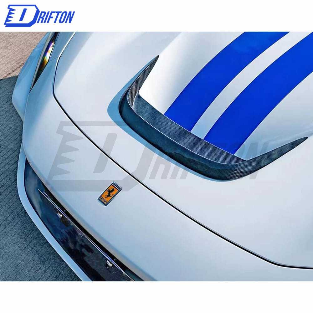 Novitec Style Dry Carbon Fiber Hood Vent Insert Trunk Lid For Ferrari F8 2020-2022