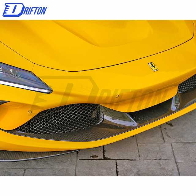 Novitec Style Dry Carbon Fiber Front Lip Bumper Trim Cover For Ferrari F8 2020-2022