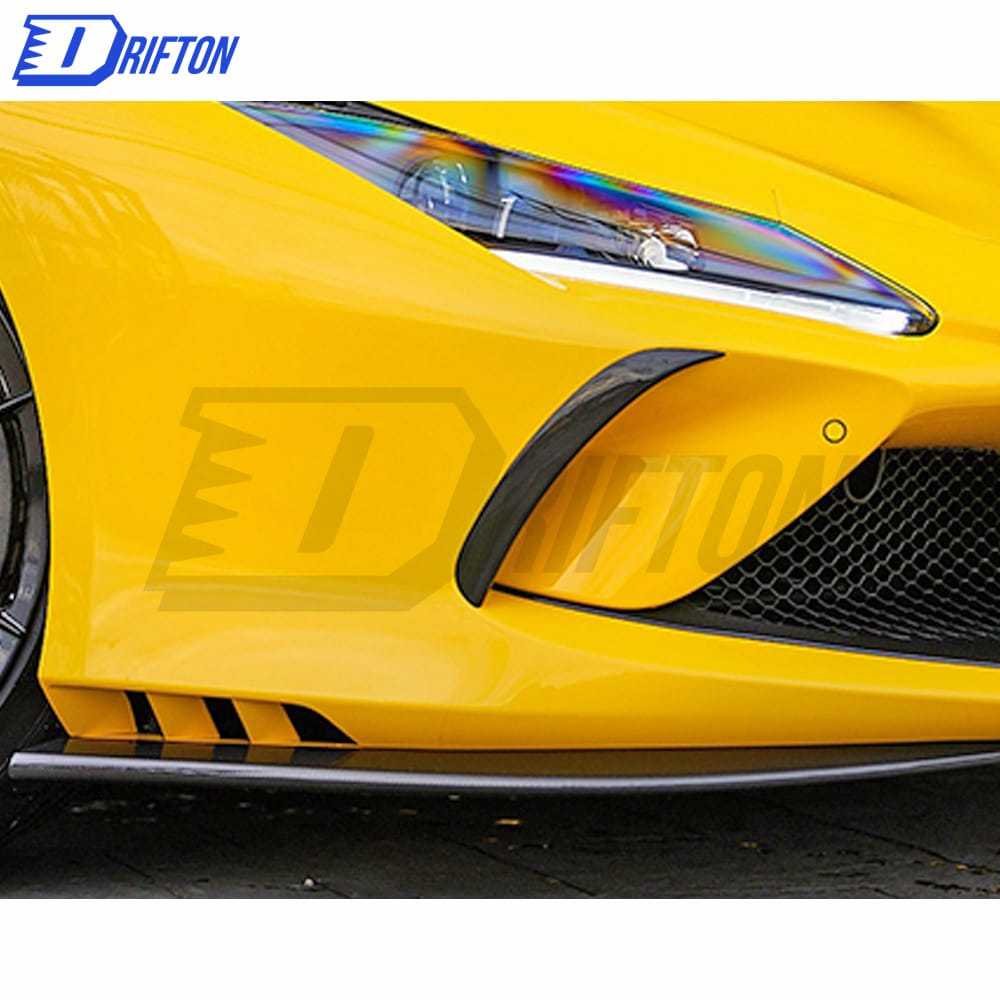 Novitec Style Dry Carbon Fiber Front Bumper Canards For Ferrari F8 2020-2022