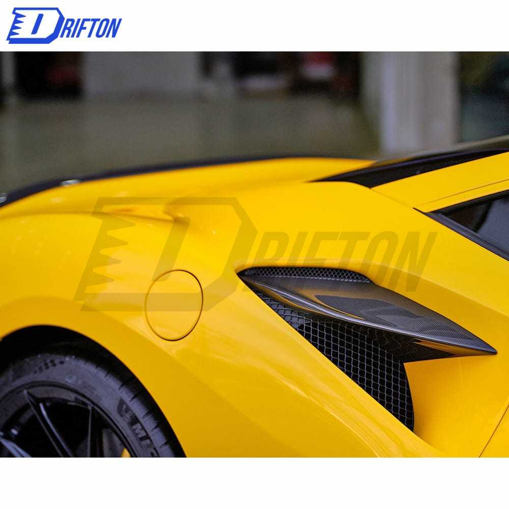 Novitec Style Dry Carbon Fiber Air-Guide Side Vent Cover For Ferrari F8 2020-2022