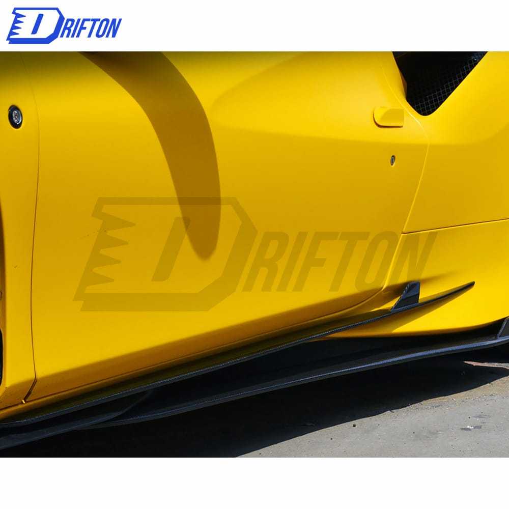 PT Style Dry Carbon Fiber Side Skirt For Ferrari F8 2020-2022