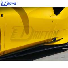 PT Style Dry Carbon Fiber Side Skirt For Ferrari F8 2020-2022