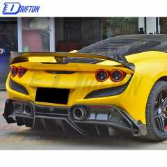PT Style Dry Carbon Fiber Rear Splitter For Ferrari F8 2020-2022