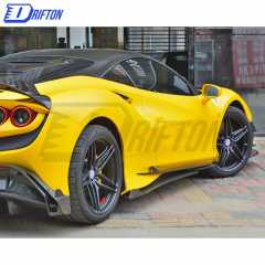 PT Style Dry Carbon Fiber Side Skirt For Ferrari F8 2020-2022