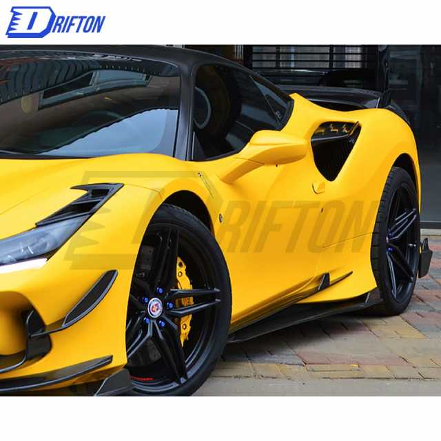 PT Style Dry Carbon Fiber Rear Air Inlet Trim For Ferrari F8 2020-2022