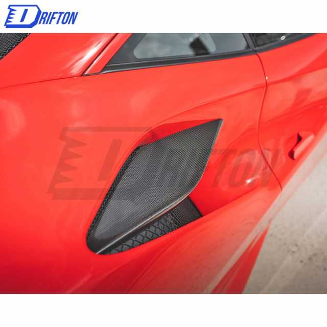 OEM Style Dry Carbon Fiber Rear Air Inlet Vent Trims For Ferrari F8 ...