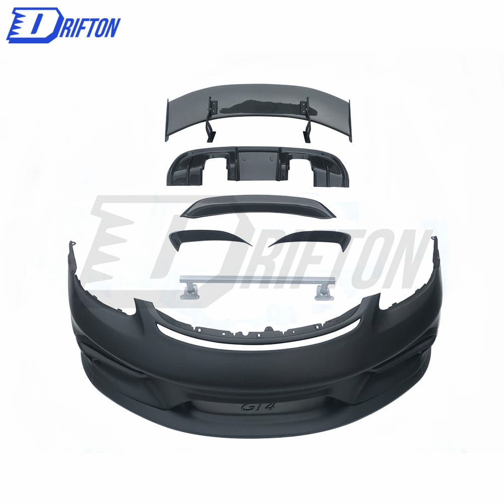 GT4 Style Dry Carbon Fiber Rear Diffuser For Porsche 718 Cayman Boxster 2016-2019