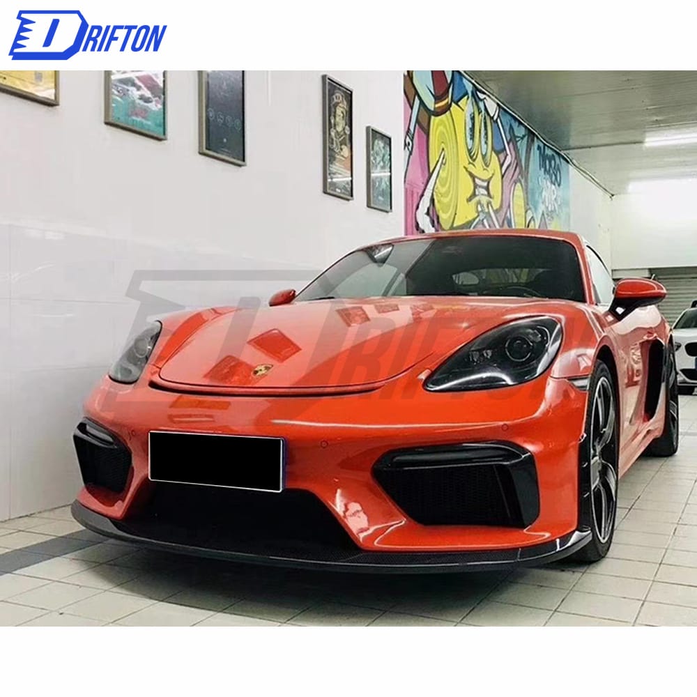 GT4 Style Dry Carbon Fiber Rear Diffuser For Porsche 718 Cayman Boxster 2016-2019