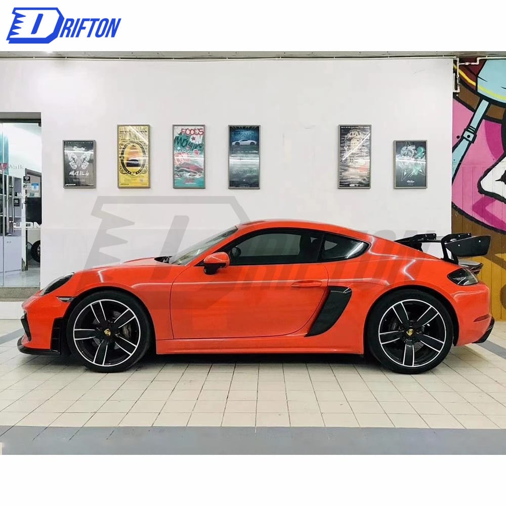 GT4 Style Dry Carbon Fiber Rear Diffuser For Porsche 718 Cayman Boxster 2016-2019