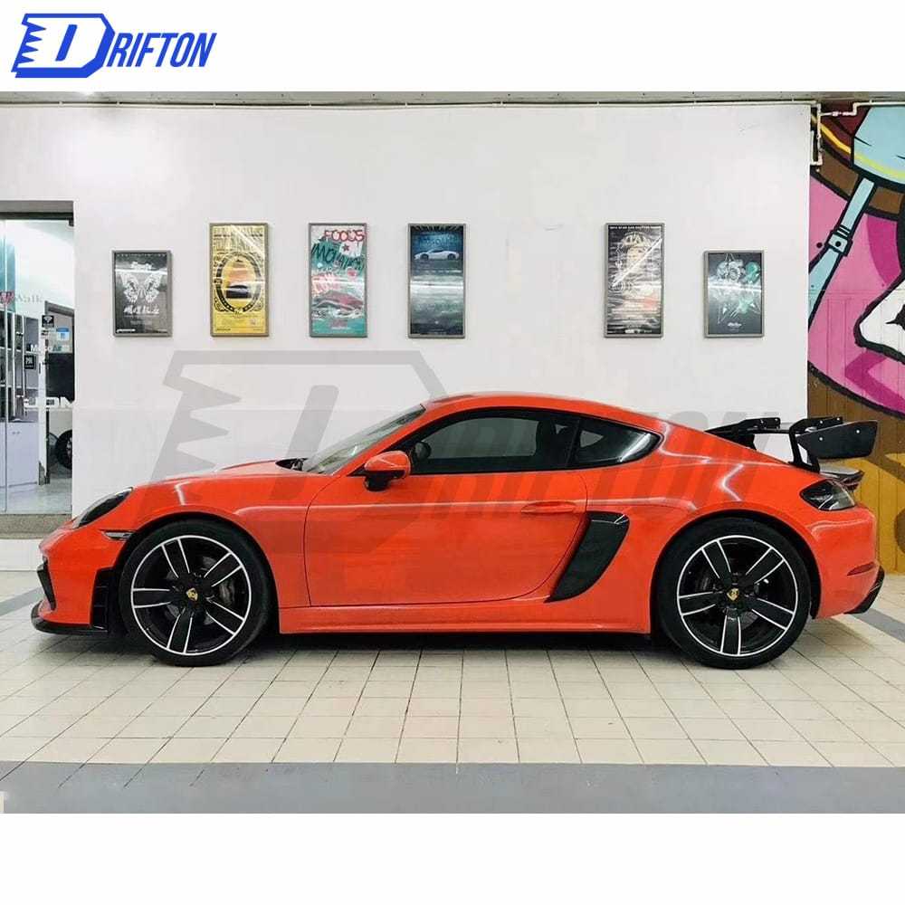 GT4 Style Dry Carbon Fiber Rear Diffuser For Porsche 718 Cayman Boxster 2016-2019