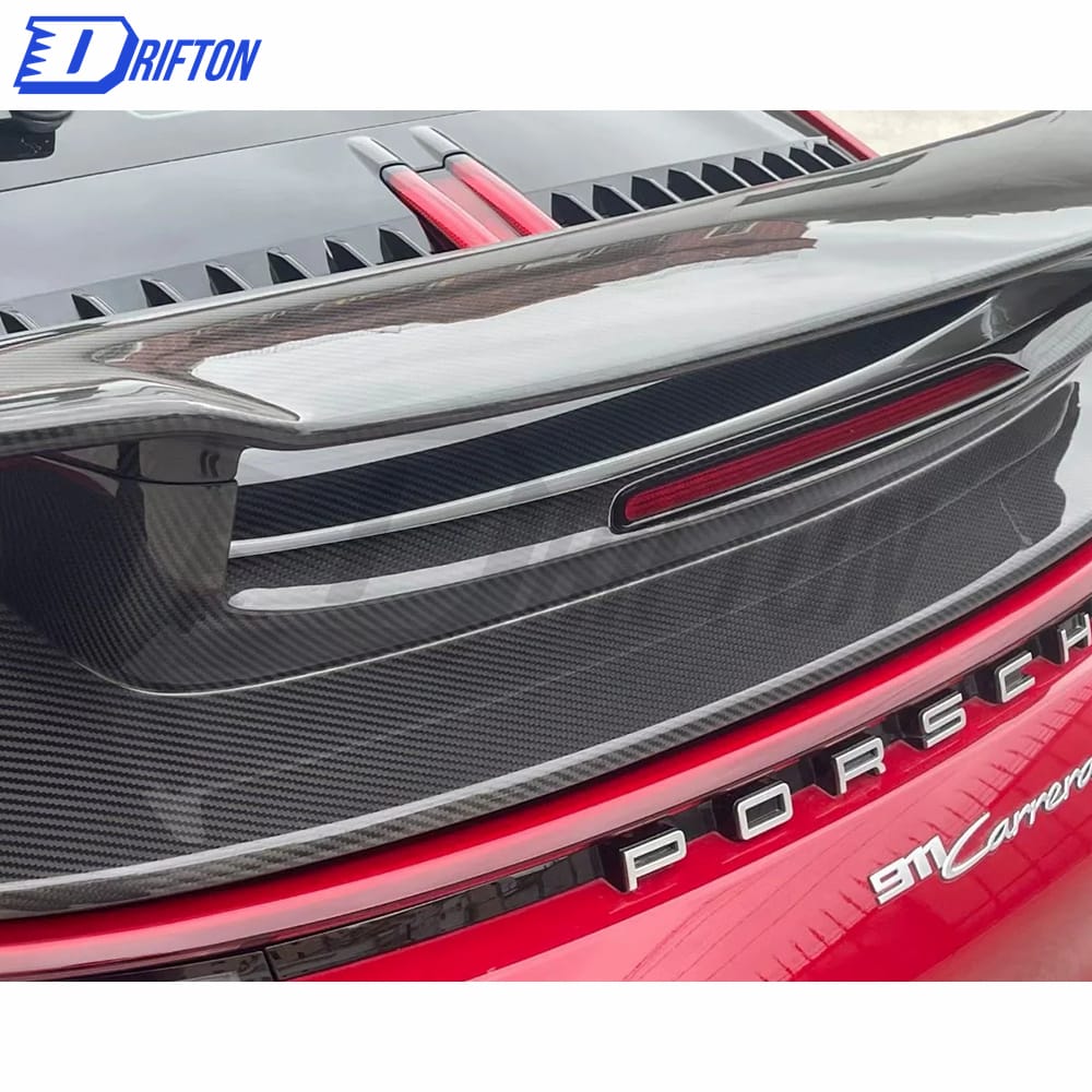 Sport Design Style Dry Carbon Fiber Rear Spoiler For Porsche 911 992 Carrera S 2019-2023