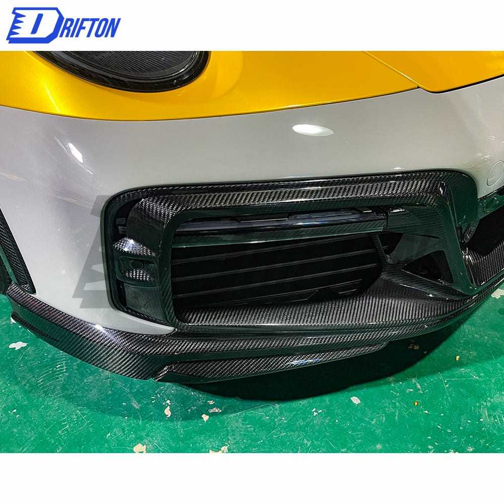 TechArt GTstreet Style Dry Carbon Fiber Front Bumper For Porsche 911 992 Turbo S Carrera 2019-2023