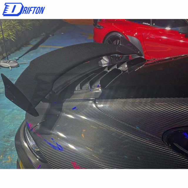 TopCar Style Full Dry Carbon Fiber Rear Spoiler For Porsche 911 992 Carrera S 2019-2023