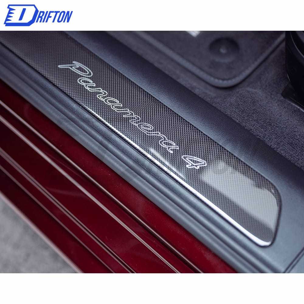 OKING Style Dry Carbon Fiber Door Sill Entry Guards For Porsche Panamera 971 2017-2018