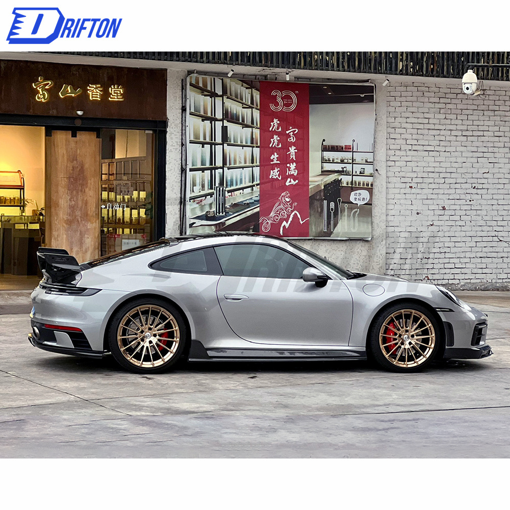 Techart Style Dry Carbon Fiber Side Skirt For Porsche 911 992 Carrera S 2019-2023