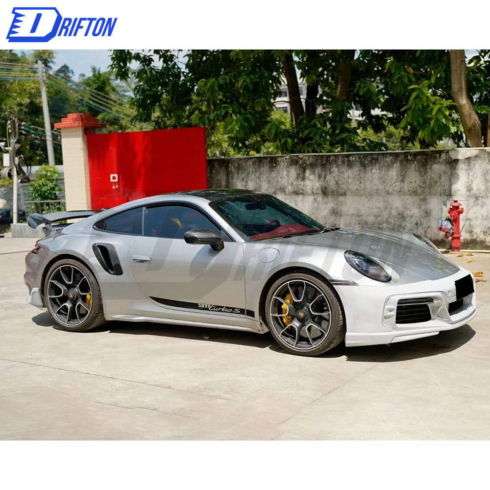TechArt Style Primed Dry Carbon Fiber Front Bumper For Porsche 911 992 Turbo S Carrera 2019-2023