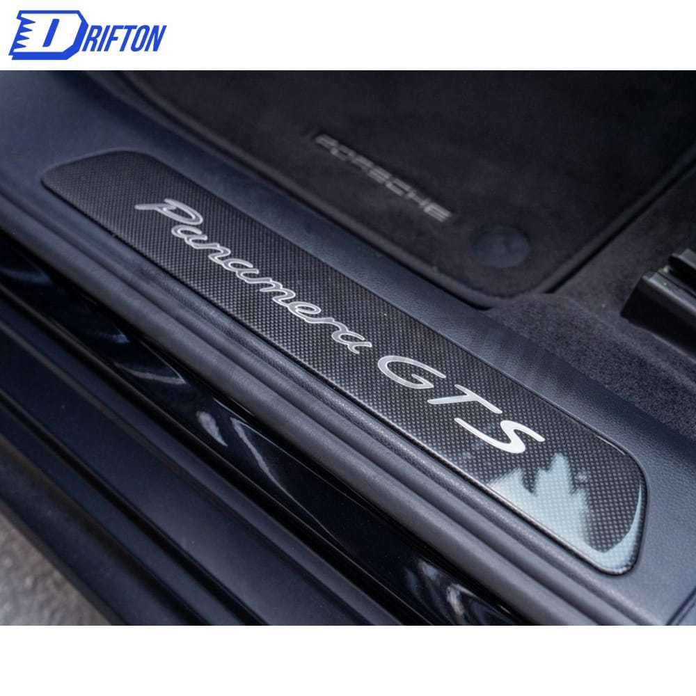 OKING Style Dry Carbon Fiber Door Sill Entry Guards For Porsche Panamera 971 2017-2018