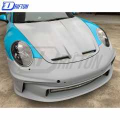 GT3 Style Dry Carbon Fiber With Full Primer Hood For Porsche 911 992 Carrera S 2019-2023