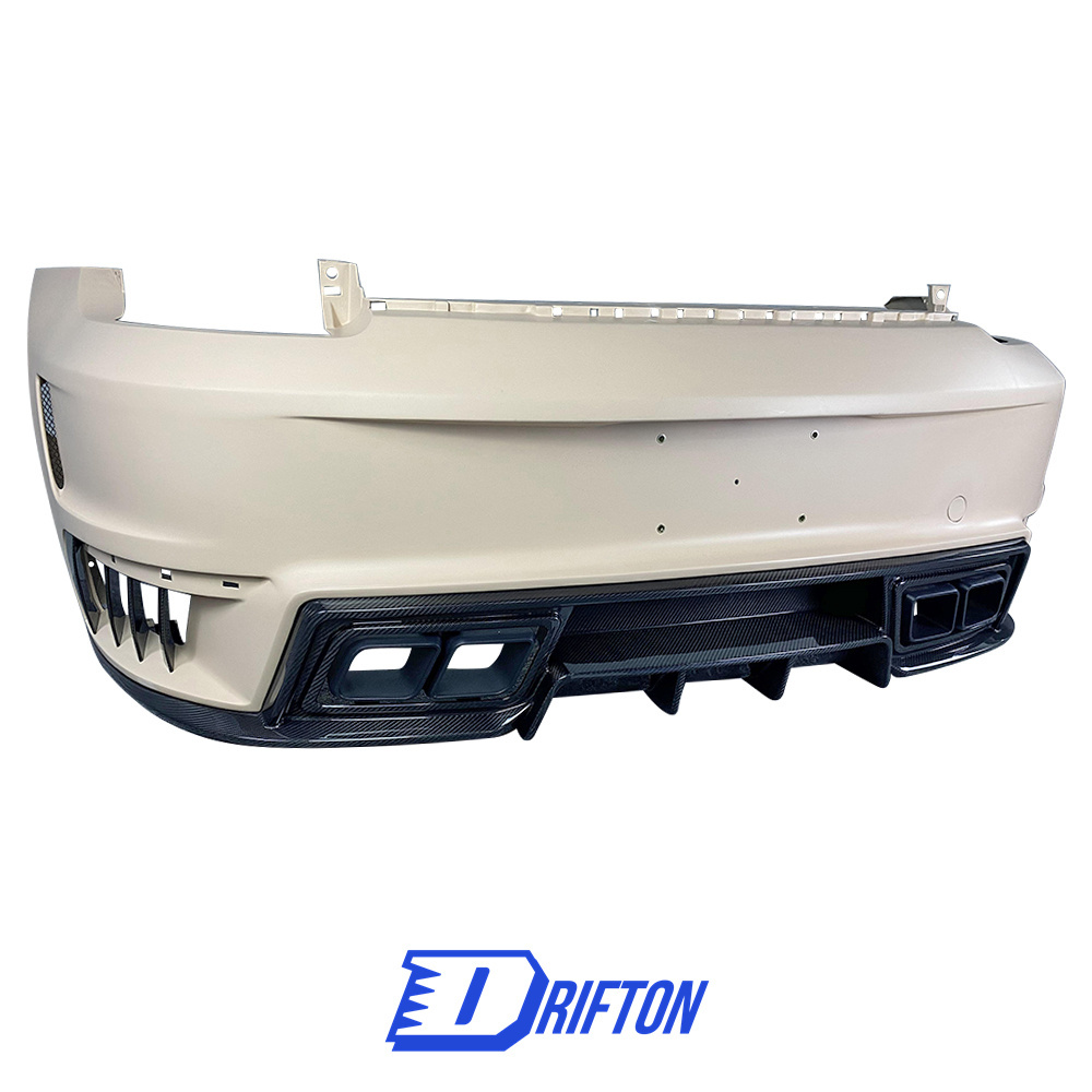 TopCar Style Dry Carbon Fiber With Portion Primer Rear Bumper For Porsche 911 992 Carrera S 2019-2023