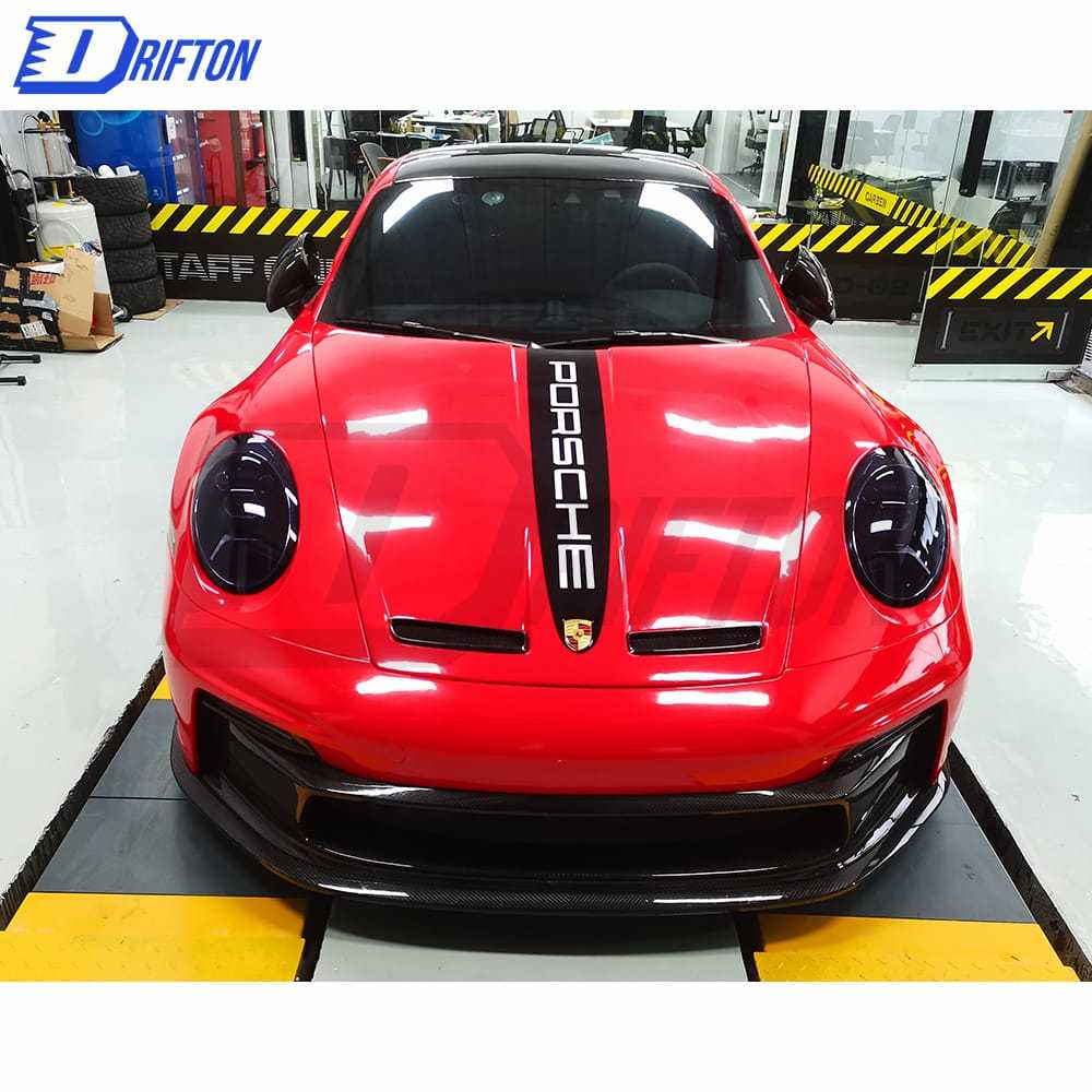 GT3 Style Dry Carbon Fiber With Full Primer Hood For Porsche 911 992 Carrera S 2019-2023