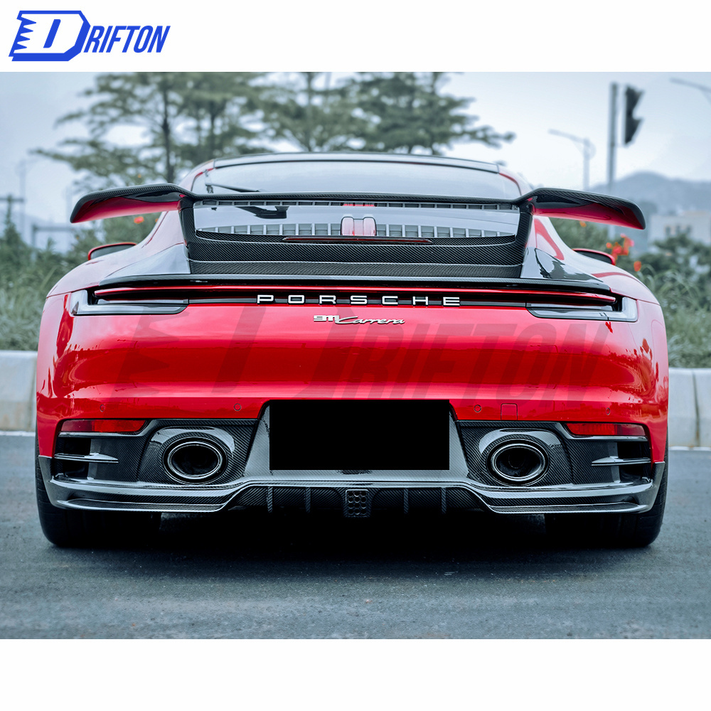 Z007 Style Dry Carbon Fiber Rear Diffuser For Porsche 911 992 Carrera S 2019-2023