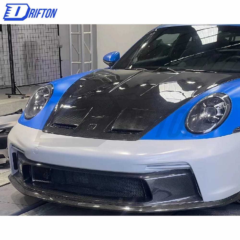 GT3 Style Dry Carbon Fiber With Portion Primer Front Bumper For Porsche 911 992 Carrera S 2019-2023