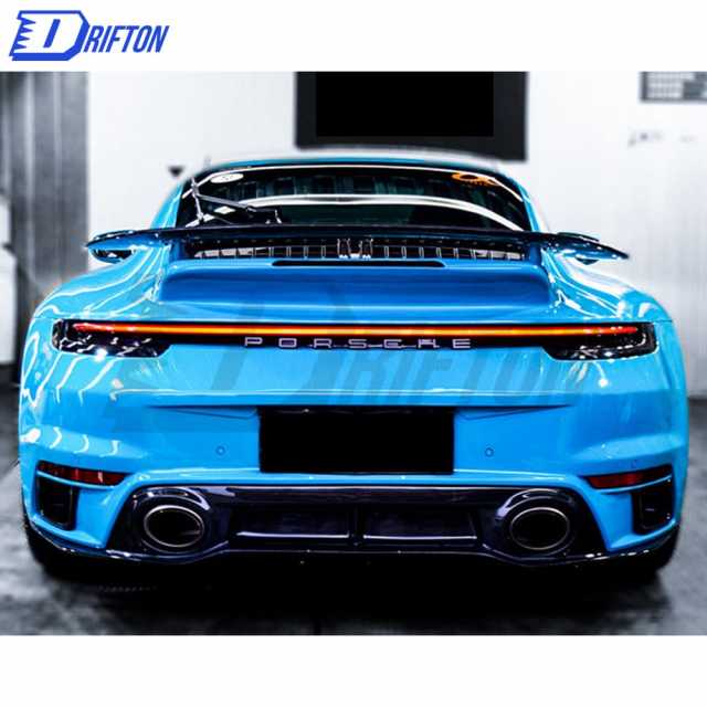 Sport Design Style Dry Carbon Fiber Rear Spoiler With Primer Base For Porsche 911 992 Carrera S 2019-2023