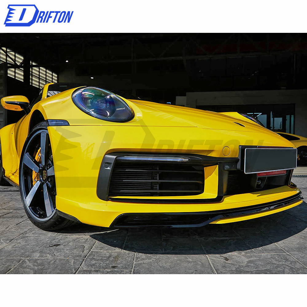 Techart Style Dry Carbon Fiber With Portion Primer Front Lip For Porsche 911 992 Carrera S 2019-2023