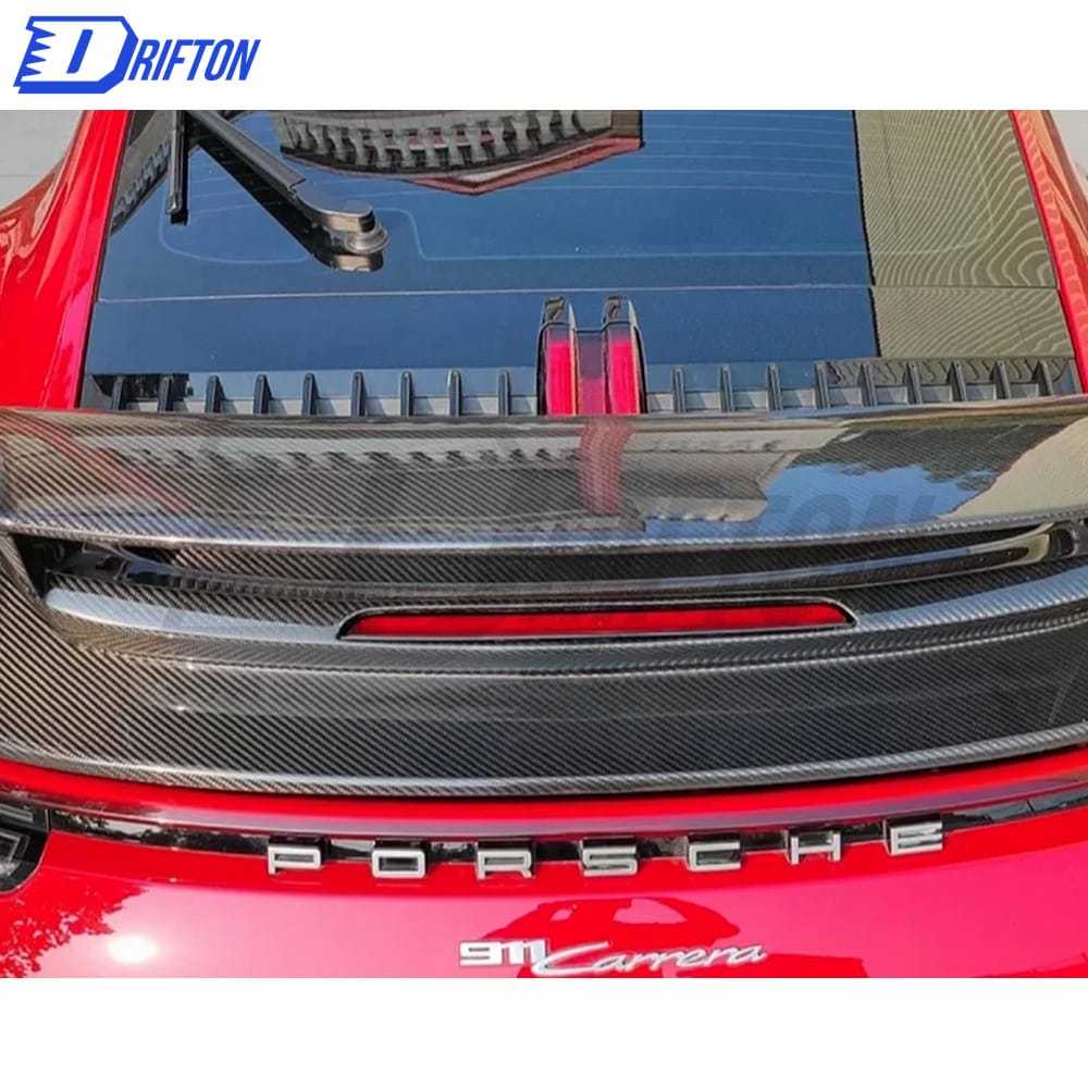 Sport Design Style Dry Carbon Fiber Rear Spoiler For Porsche 911 992 Carrera S 2019-2023