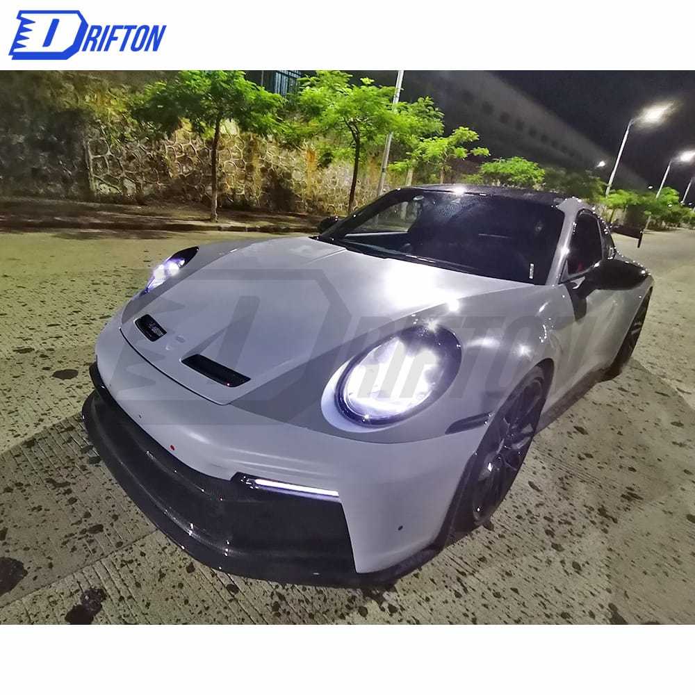 GT3 Style Dry Carbon Fiber With Full Primer Hood For Porsche 911 992 Carrera S 2019-2023