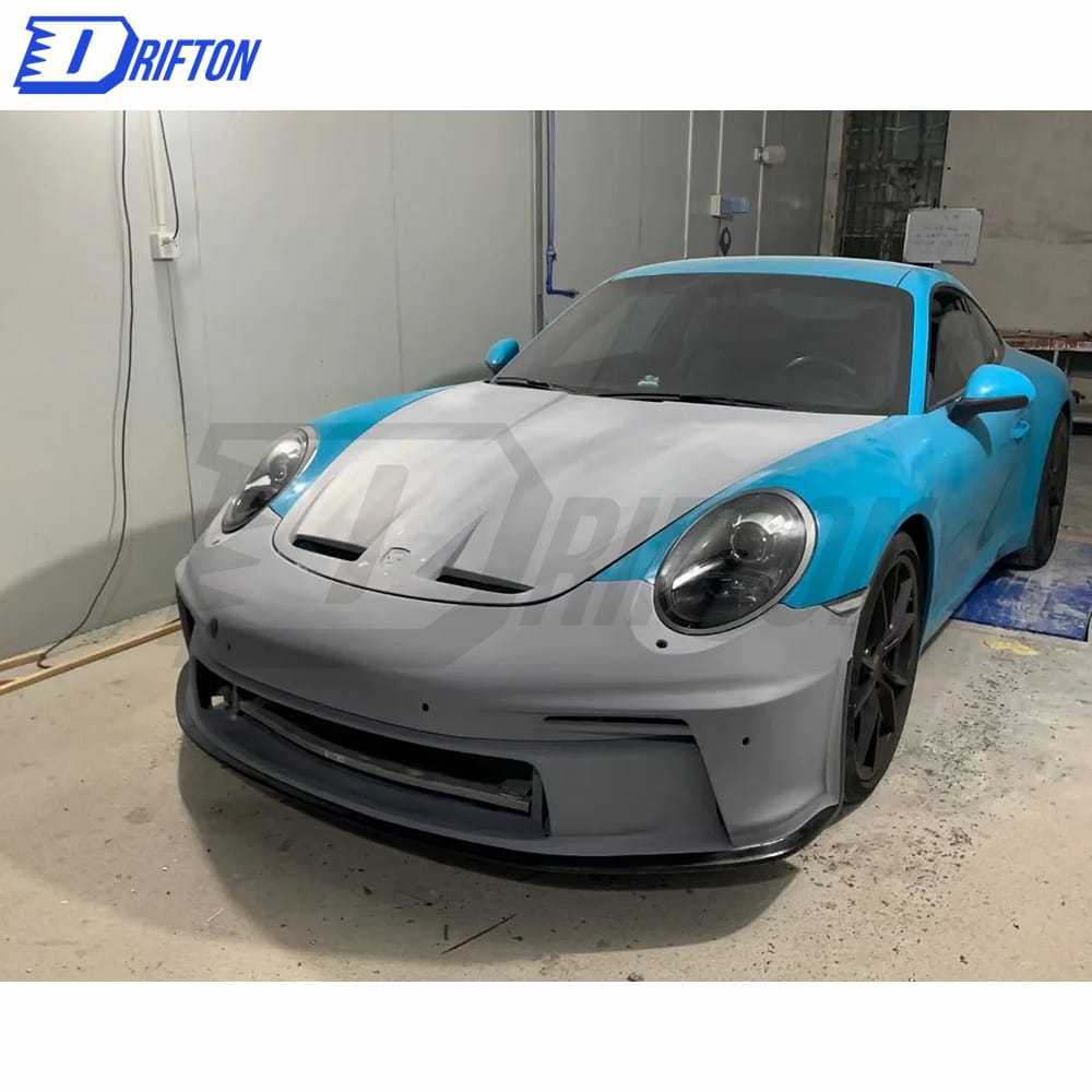 GT3 Style Dry Carbon Fiber With Full Primer Hood For Porsche 911 992 Carrera S 2019-2023